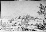 Alte Schlossansicht mit neuer Pforte<br>1755