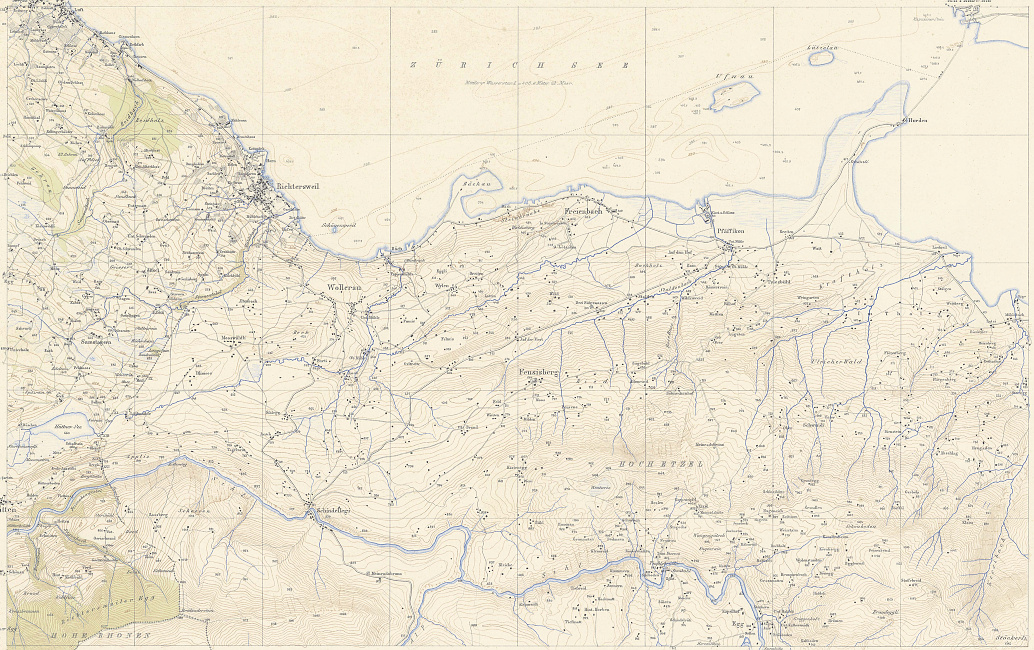 Karten 1:25'000 von Johannes Wild, Richterswil, erstellt 1843-18