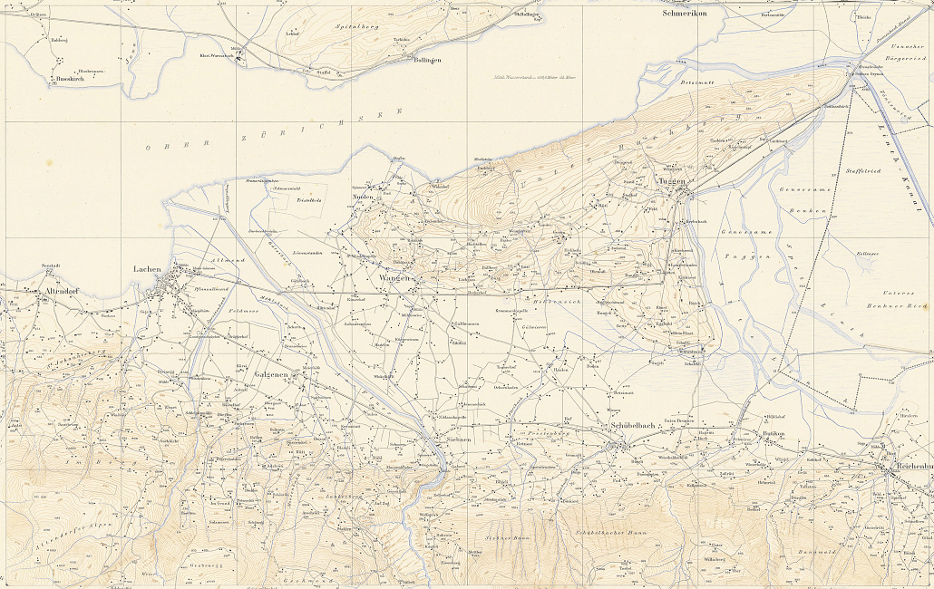 Karten 1:25'000 von Johannes Wild, Richterswil, erstellt 1843-18