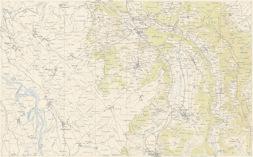 Karten 1:25'000 von Johannes Wild, Richterswil, erstellt 1843-18